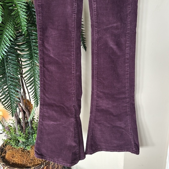 Paige Corduroy High Rise Lou Lou Pants Boot Cut Flare Burgundy Fall Tall Long - Picture 4 of 16
